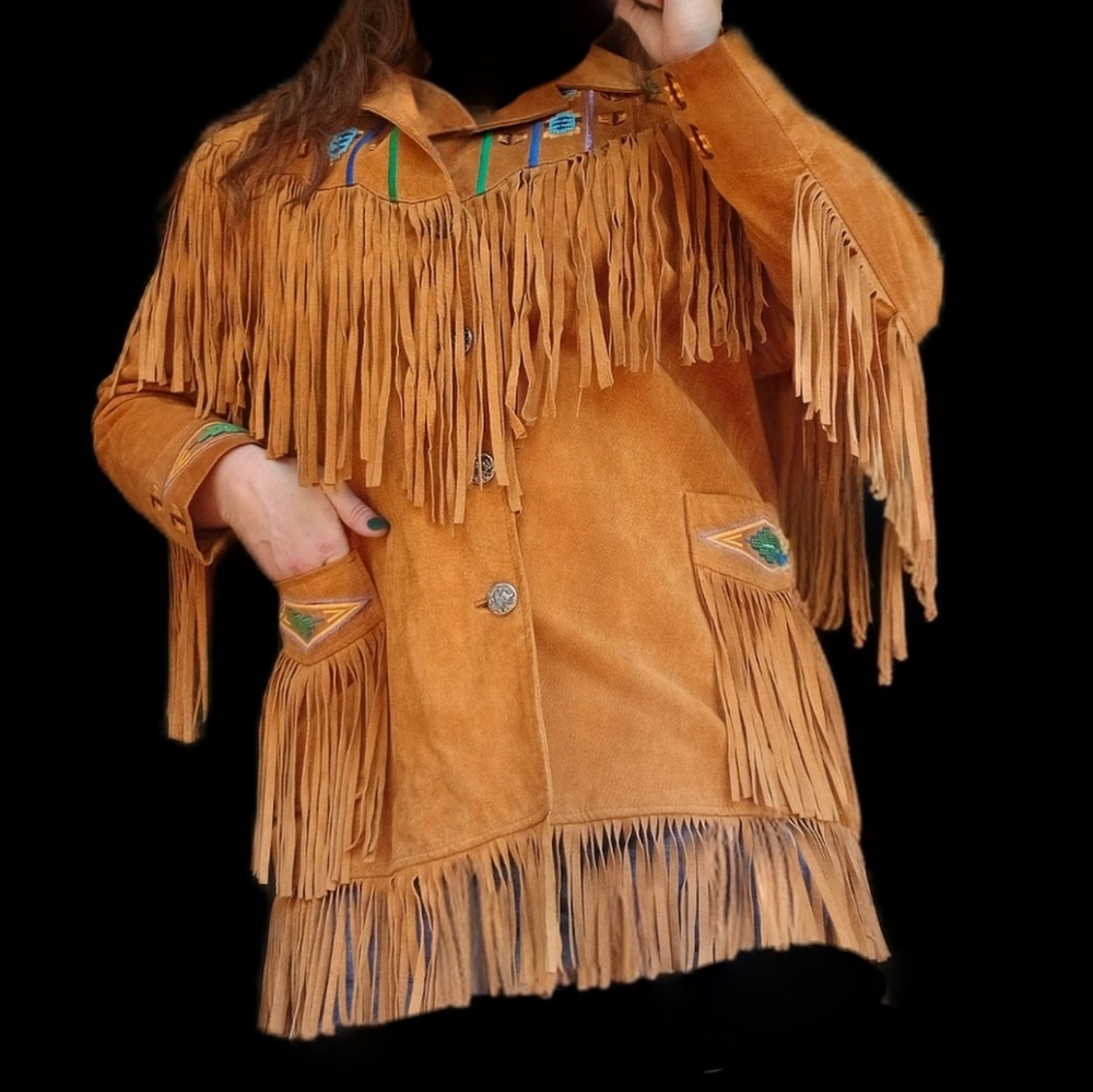 Vintage Lew Magram Western Button-Up beaded fringe jacket (Unisex XL) - Picture 16 of 16